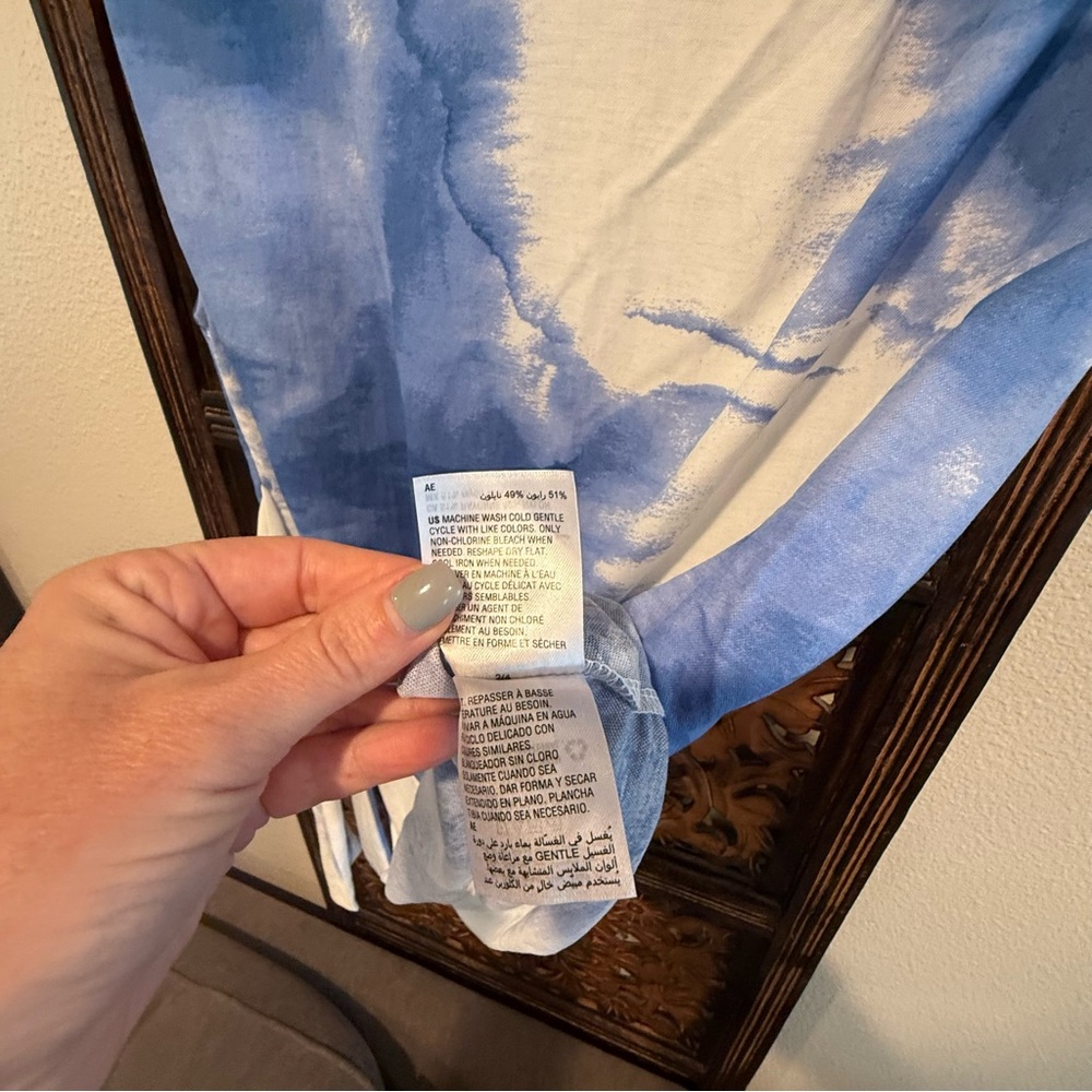 Alfani Blue & White Tie-Side Sleeveless Top - Picture 3 of 5